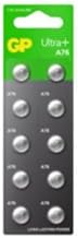 GP Ultra+ A76 LR44 Alkaline Button Batteries, 1.5 V, Pack of 10 Units
