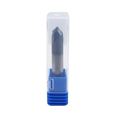 3/8in Solid Carbide End Mill,Chamfer Mill-Double End,4 Flute, 90 Chamfer Angle,AlTiN Coated Bits Tool for Medium Hardness Steel, Brass, Iron