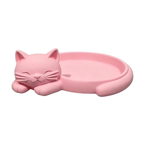 Genérico Bandeja Bisutería Noche | Joyero Con Forma De Gato | organizador de baratijas,para pendientes pulseras reloj llaves tocador mesa dormitorio cumpleaños Día de la Madre