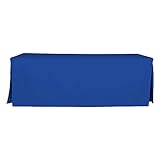 Tablevogue Machine Washable Polyester Solid Fitted Stain Resistant Table Cover Rectangular 96-inch Tablecloths for Events Wedding Special Occasions Table Cloth 8-Foot, Blue
