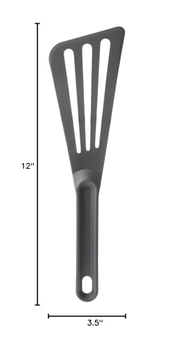 Image of Mercer Culinary Hell's Tools Hi-Heat Slotted Spatula, 12 Inch x 3.5 Inch, Gray
