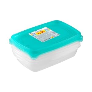 Recipiente de Plástico Rectangular 1,3L Bosque Verde Paquete 4 ud. Pack 2