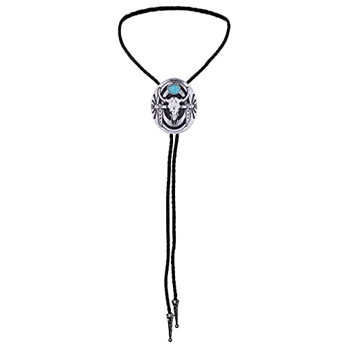 Huabola Calyn Turquoise Bolo Tie- Handmade Native American Western Cowboy Rodeo Longhorn Bull Bolo Tie For Men #TOP6