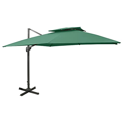 CLSDRZC Paraguas de voladizo para jardín con doble techo y parasol al aire libre