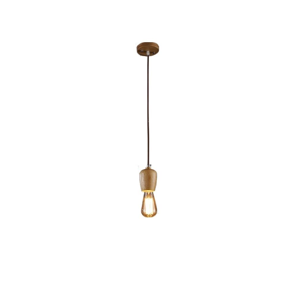 Lámpara colgante de techo E27 estilo nórdico de madera para pasillo y cocina