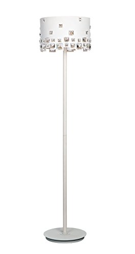 Flash Deals - 50% OFF Lite Source Floor Lamps El-90133 Isabella Floor Lamp, 13.5" x 13.5" x 63.0", Pearl White/Crystal