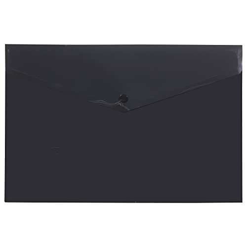 eco-eco A3 50% Recycled Black Press Stud Popper Wallet, Plastic Folders (Pack of 5) eco080_Black - Image 2