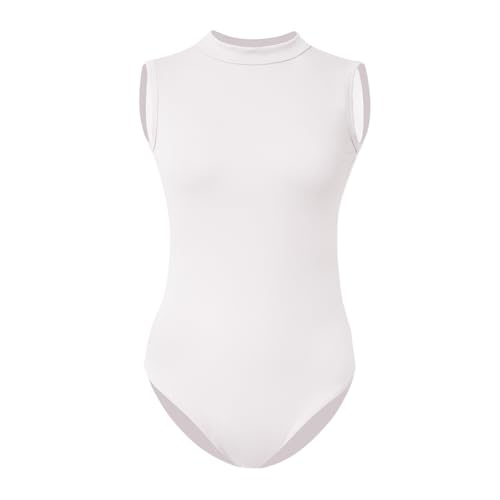 ROYAL SMEELA Traje de Baile Mujer sin Mangas ni Espalda Body y Ballet con Cuello Alto Adultos - Elegante Maillot del Danza Sexy para Bailarinas