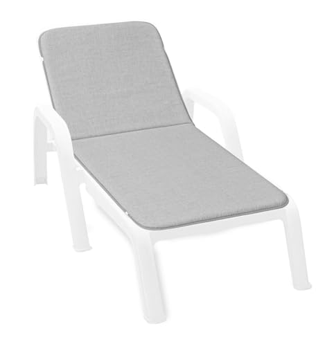 emmevi Cojín tumbona de jardín suave colchoneta para tomar el sol plegable con cordones elásticos gris