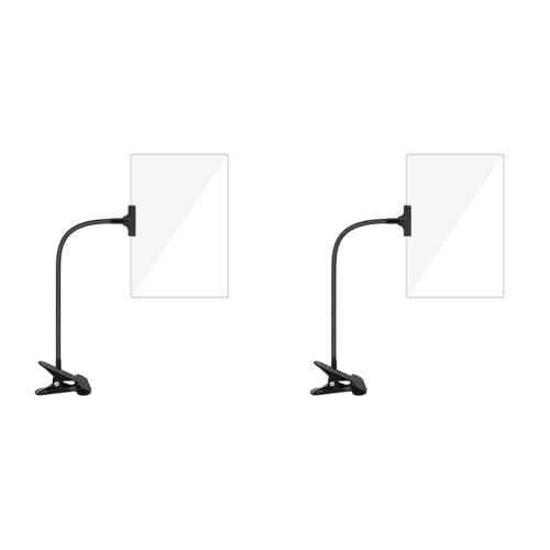 Wuden 2pcs 5X Magnifying Glass with Clip,6x3.5Inch Magnifier with Clamp Adjustable Flexible Gooseneck,Clip on Magnifying Glass