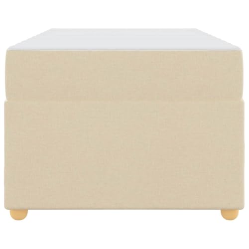 Vidaxl Struttura Del Letto Con Materasso Crema 90 X 200 Cm Tessuto - 4