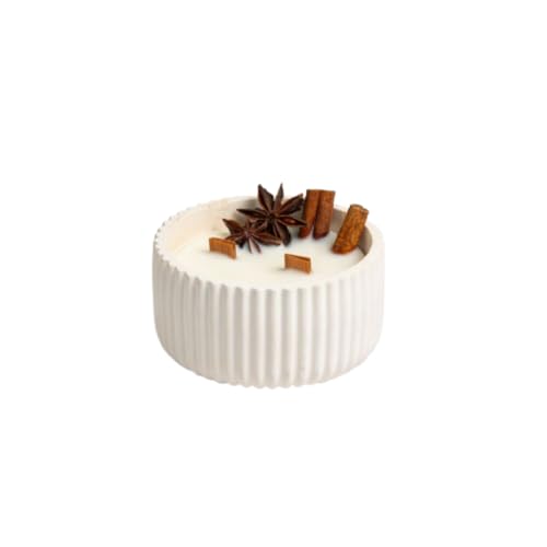 Atuvela – Vela Artesanal de Cera de Soja con Mecha de Madera | Aroma Canela y Manzana | Hecha a Mano en España | Vela Perfumada para Hogar y Regalo