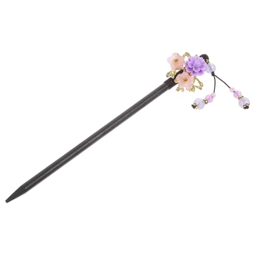 MUSISALY 漢服かんざし 漢服の髪 日本のヘアピン 中国風の髪 髪箸 ヘアークリップ 女性のための古代の頭飾り レトロかんざし お団子ヘアホルダー タッセルかんざし タッセルヘアフォーク 黒檀