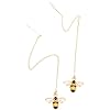 GAROZATION Pendientes Colgantes de Abeja para Mujer 1 Par de Pendientes de Hilo de Aleación Diseño Adorable y Ligero Joyería de Moda para Uso Diario y Regalos Obsequios