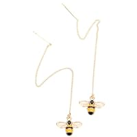 GAROZATION Pendientes Colgantes de Abeja para Mujer 1 Par de Pendientes de Hilo de Aleación Diseño Adorable y Ligero Joyería de Moda para Uso Diario y Regalos Obsequios