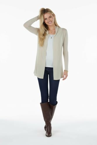 Image of ToBeInStyle Womens Open Front Long Sleeve Lightweight Asymmetrical Draped Cardigan with Side Pockets