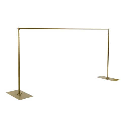 Zivisamt 10ft x 20ft Professional Backdrop Stand Pipe Kit,Gold Heavy Duty Background Curtain Frame Telescopic With Base For Wedding Party Photography Trade Show Display Decoration
