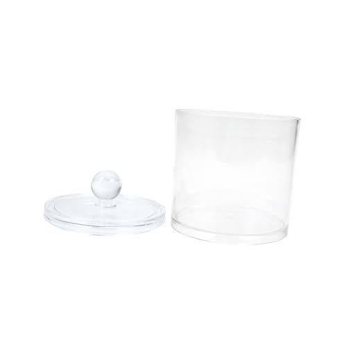 KONTONTY Toothpick Clear Jar with Lid Storage Boxes for Organizing Smooth Storage Container Make up Storatge Organizer Cotton Swab Bottle for Home