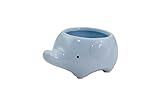 Cute Elephant Flower Pot -- Mini Ceramic Planter for Succulents -- Blue