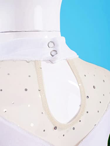 Yeahdor Kids Girls Christmas Dress Red Velvet Xmas Party Santa Claus Costumes Fancy Dress Up Figure Ice Skating Dress Green Mesh 4 #TOP5