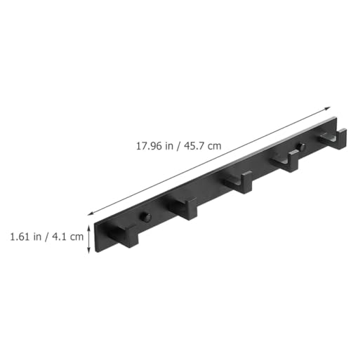 Perchero de aluminio negro resistente a deformaciones con 5 ganchos de pared 3