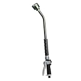 RESTMO Langer Gießstab, 62cm Gartenbrause mit voller, sanfter Dusche und Durchflusskontrolle, strapazierfähiger Metallschlauch für hängende Körbe, Sträucher, Pflanzen, Blumen und Rasen, Dunkelgrün