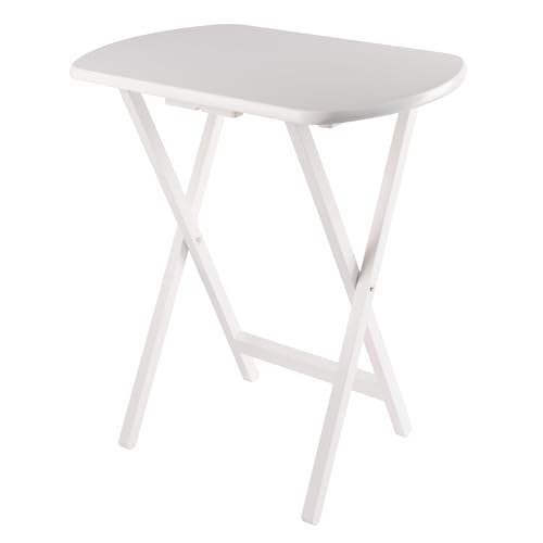 Image of Winsome Corbett Set of 2 Oversized Foldable Snack Tables, Easy to Store Portable Fold Up Table Set for Kitchen, Living Room TV Dining, Crafts, Puzzles, Work from Home