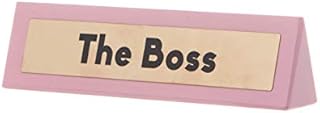 Boxer Gifts The Boss Pink Wooden Desk Sign | Female Entrepreneur & Manager Accessory | Fun Novelty Gift For Colleague