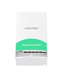 LINOVISION Outdoor-PoE-Switch mit 5 Gigabit-Ports und Durchschaltfunktion, unterstützt DC48V- oder PoE-Eingang, bietet 4 PoE-Ausgänge und 1 SFP-Uplink