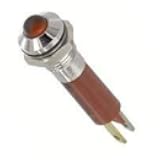 CML INNOVATIVE TECHNOLOGIES 19080250 LED Panel Mount Indicator, Satin Chrome Bezel, Red, 8 mm, 12 V, 17 mA, 1.2 cd, IP67 (10 pieces)