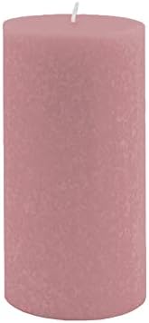 Root Candles Unscented Pillar Candles Beeswax Enhanced Textured Timberline™ Pillar Candle, 3 x 6-Inch, Dusty Rose