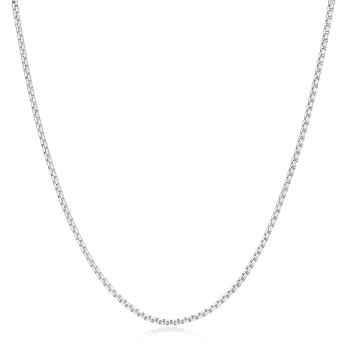 Esrael Silberkette Herren Kette Halskette Herren 2mm Edelstahl Venetian Halskette Männer Silber Kette Edelstahl Männer Damen Schmuck Mens Jewellery Geschenke 20Zoll