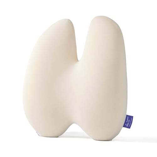 Image of Cushion Lab Extra Dense Lumbar Pillow - Patented Ergonomic Multi-Region Firm Back Support for Lower Back Pain Relief - Lumbar Support Cushion w /Strap for Office Chair, Car, Sofa, Plane (Beige)