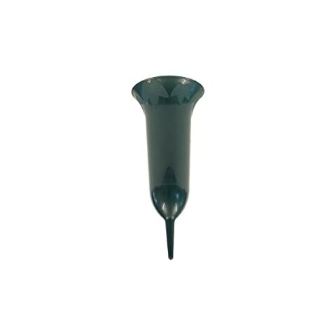 greemotion Grave Vase with Spike - Cemetery Flower Holder 31 cm in Green - Grave Vase Insert - Memorial Vase -Grave Vase Cemetery Vases with Spike - Grave Vase Outdoor - Grave Flower Vase - Vase Cover