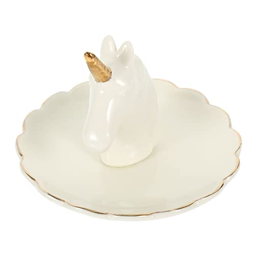 Toyvian Coupelle Bijoux Céramique Décorative Support Bague Élégant et Multifonction pour Rangement et Présentation des Bijoux Accessoire Pratique pour Coiffeuse et Tablette