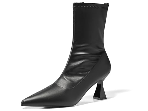 Coutgo Womens Pointed Toe Ankle Boots