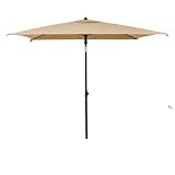 MONTY Parasol inclinable 175x175 cm Arena, mástil diámetro 32mm Acero Negro