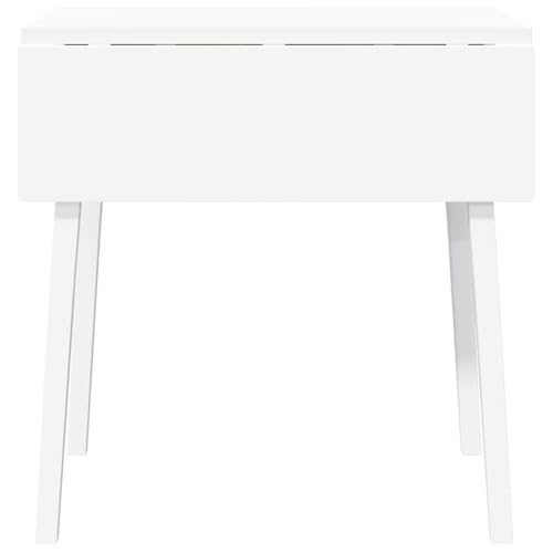 Table pliante en bois pour petit espace bureau compact et repas blanc lisse - 6