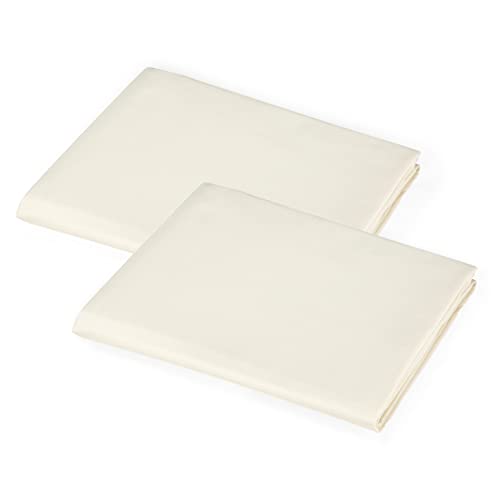 Image of American Baby Company 2 Pack 100% Cotton Percale Fitted Nap Mat Sheet with Elastic Corners, 24 inch x 48 inch x 4 inch - Soft & Breathable Rest Mat Sheet or Nap Mat Cover for Daycare & Preschool, Cream