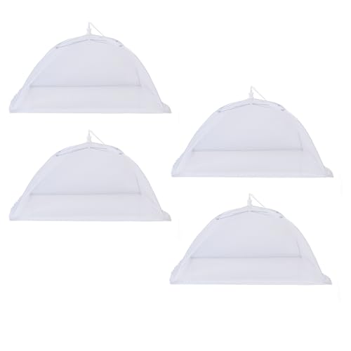 SGERUFZ Coprivivande, 4 Pezzi in Rete Zanzariera, Protezione contro le Mosche per il Cibo, Copertura per Frutta e Moscerini, Pieghevole Rete per Alimenti, Cuffie Vivande