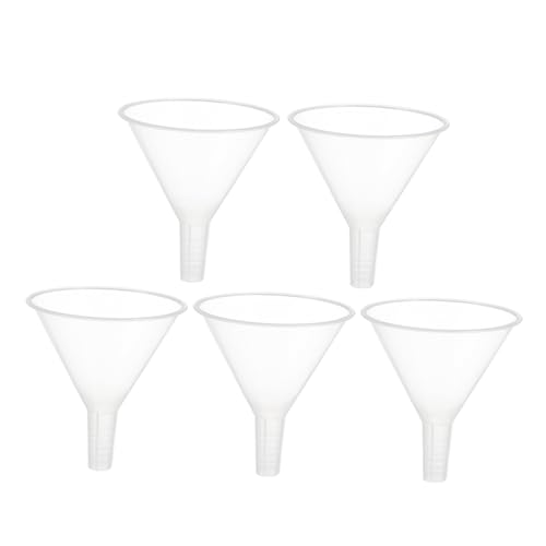 CIYODO 5pcs Plastic Funnel Removable Strainer for Funnel Strainer Liquid Funnel Lab Funnel Transferring Liquid Funnel Oil Funnel Mini Funnel Fritted Filter Stemmed Funnel Filling Funnel