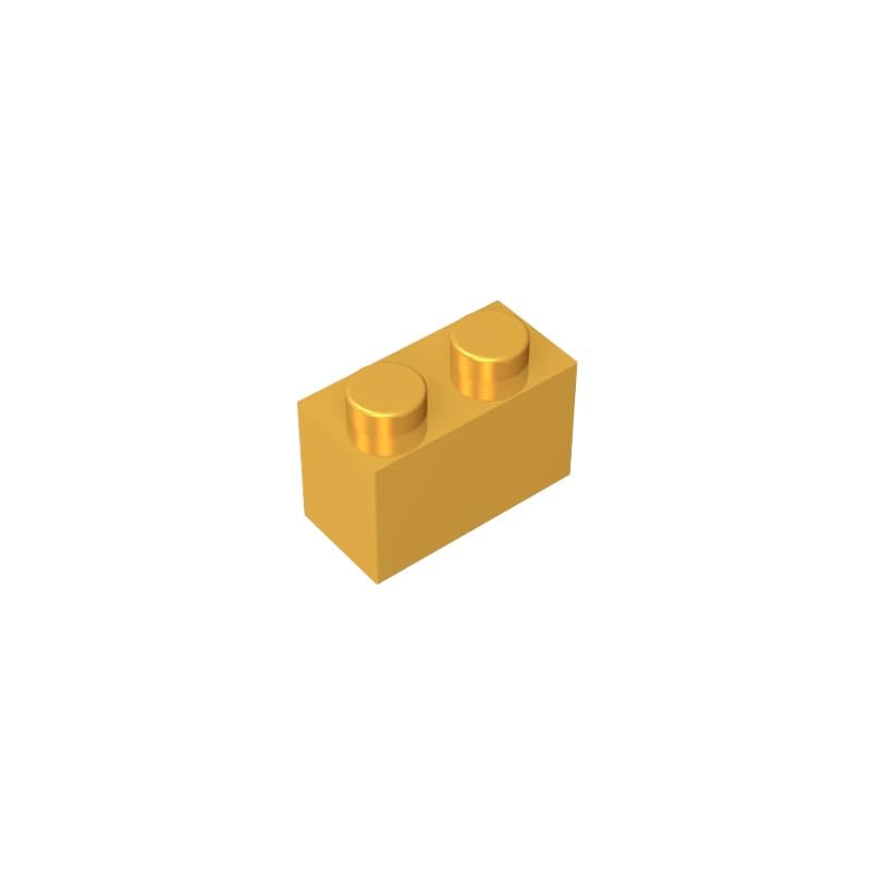 3004 Basic Bricks Brick 1x2 50 Pieces GDS-532 Compatible with Lego Building Blocks Color:Chrome Gold โ image 1