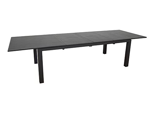 Proloisirs Table de Jardin rectangulaire Extensible Genes - Graphite 220/270/320 cm