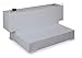 JOBOX 498000 98 Gallon White L-Shaped Steel Liquid Transfer Tank for Trucks for 4-Door Trucks, Fuel-N-Tool Ready