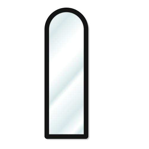 Image of Creative Arts n Frames 15x51 inch Long Fiber Wood Arched Wall Hanging Mount HD Mirror Home Decor Items Living Room Bathroom Bedroom Hotel Office (Classic Black Color Framed HD Arch Mirror)