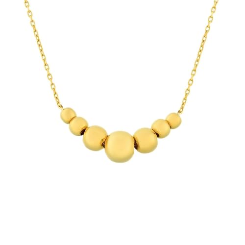 14K Real Solid Gold Beaded Ball Necklace for Women, Dainty Graduated Bead Chain Jewelry,Mother's Day Gifts,Best Birthday Christmas gift for her mom