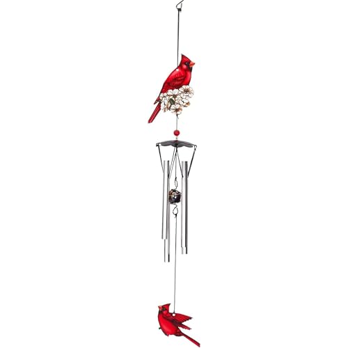 Spoontiques Cardinal 18 Wind Chime - Outdoor Garden Dcor - Decorative Chimes for Yard Garden Backyard and Patio Decoration