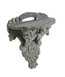 mensula decorativa madera Ménsula pequeña de madera maciza de pared con talla y acabada en decapado color gris envejecido envejecido para decoración y exposición de figura. Esta ménsula es un artículo de un buen acabado óptico de estilo vintage rustico. Medidas: 20x16x10 cm.