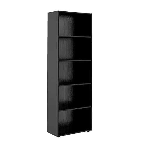 Estante Livreiro com 5 nichos MULTY cor Preto - Artely