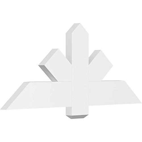 Ekena Millwork GBP048X20X0206KEN00 Kennewick Architectural Grade PVC Gable Brackets 48"W x 20"H x 2"D x 6"F, 10/12 Pitch